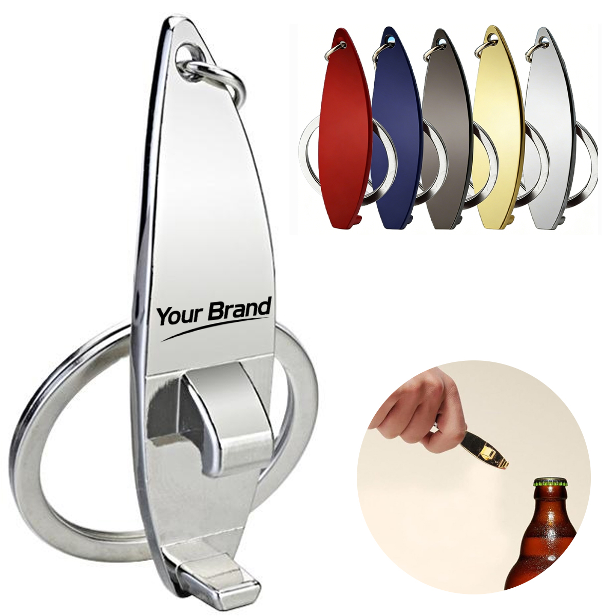 Surfboard Bottle Opener Keychain