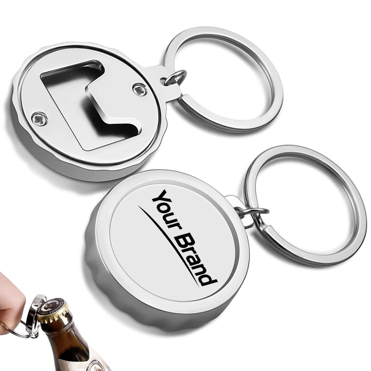 Metal Bottle Cap Opener Keychain