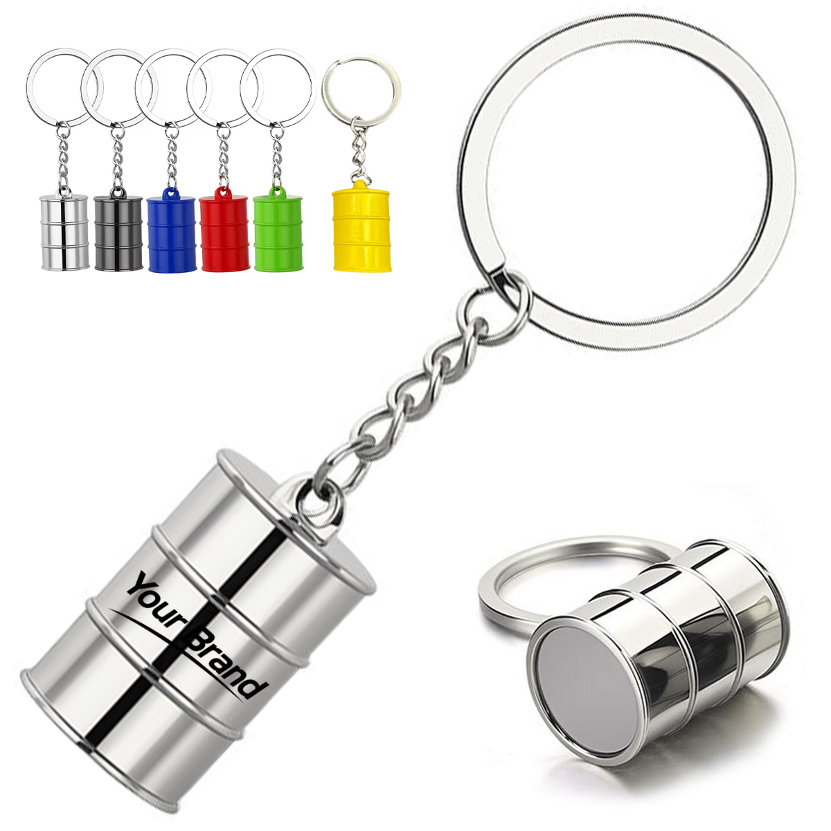 Oil Drum Barrel Metal Keychain