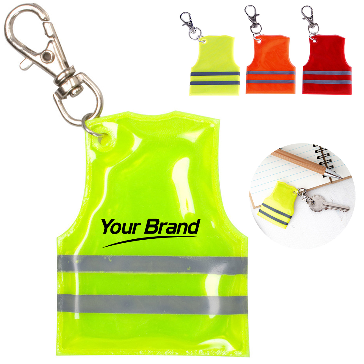 High Visibility Reflective Safety Vest Keychain