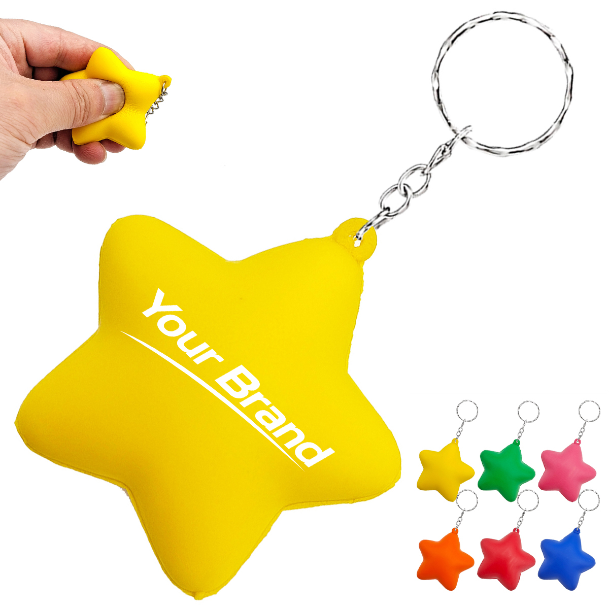 Star Stress Reliever Foam Keychain