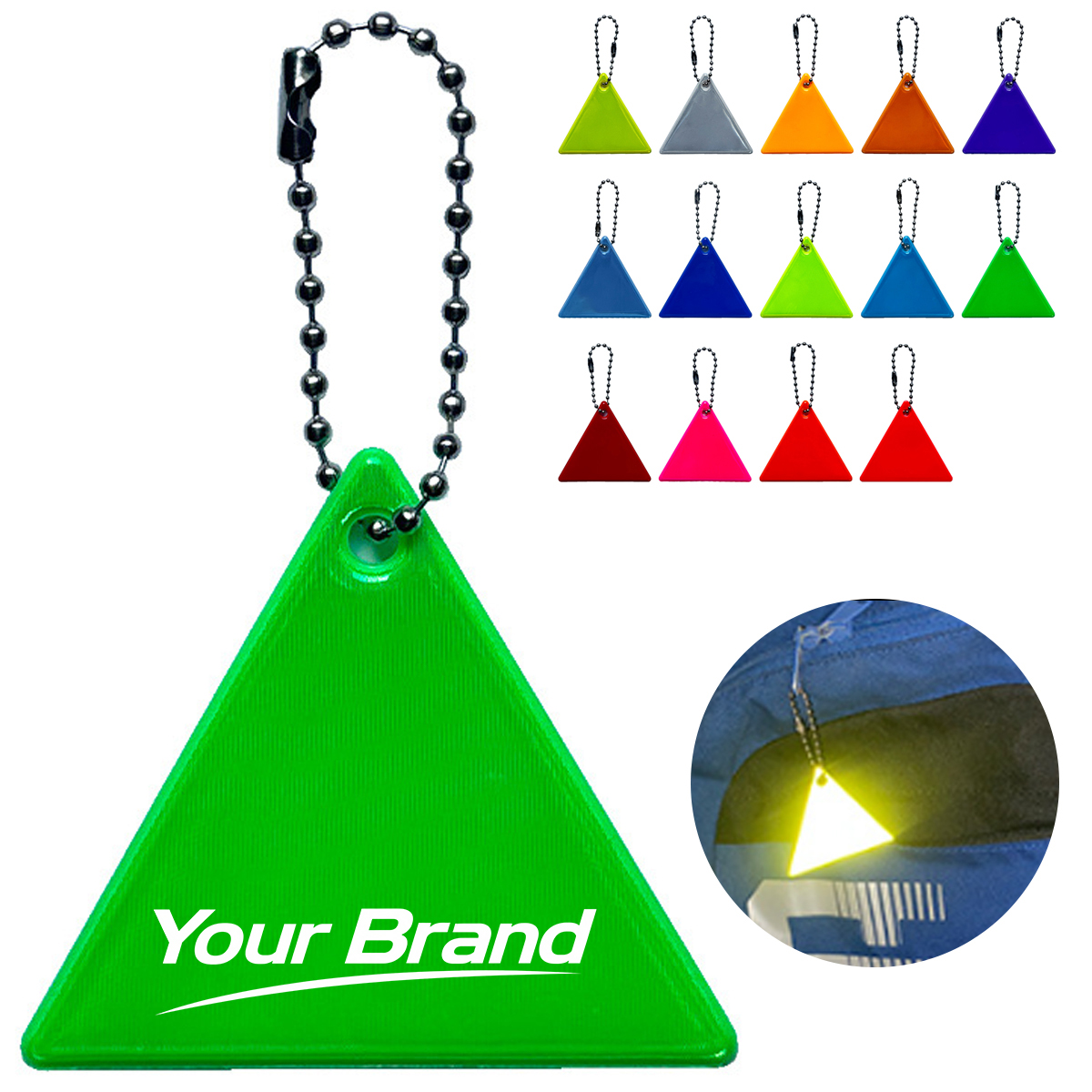 High Visibility Reflective Triangle Safety Keychain