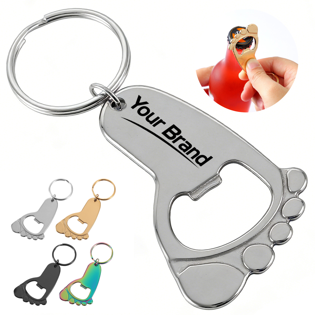 Footprint Bottle Opener Keychain