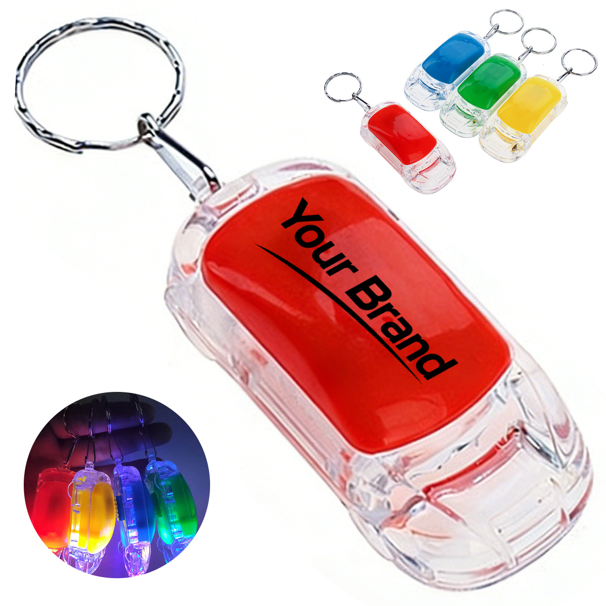 LED Light Up Sport Car Keychain