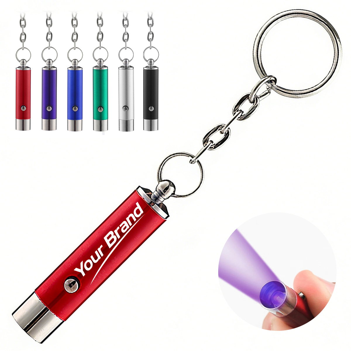 Mini LED Flashlight UV Currency Detector Keychain