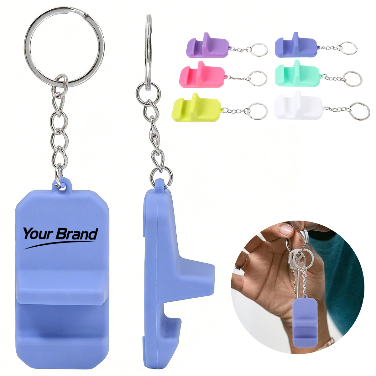 Mini Desktop Cell Phone Stand Keychain