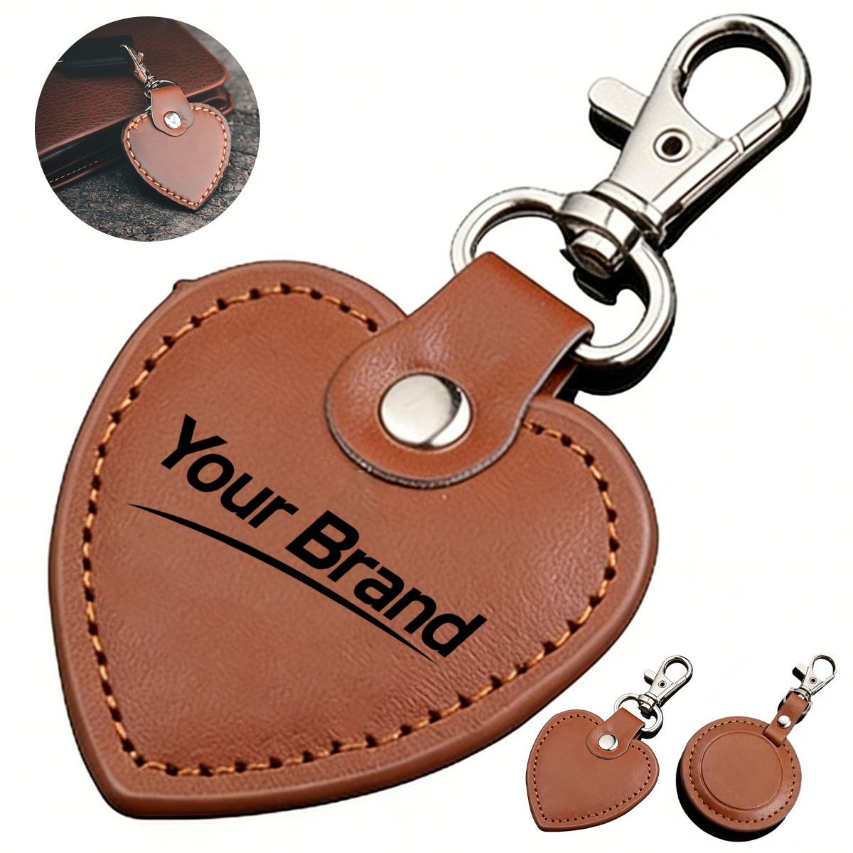 Heart Shaped PU Leather Tassel Keychain