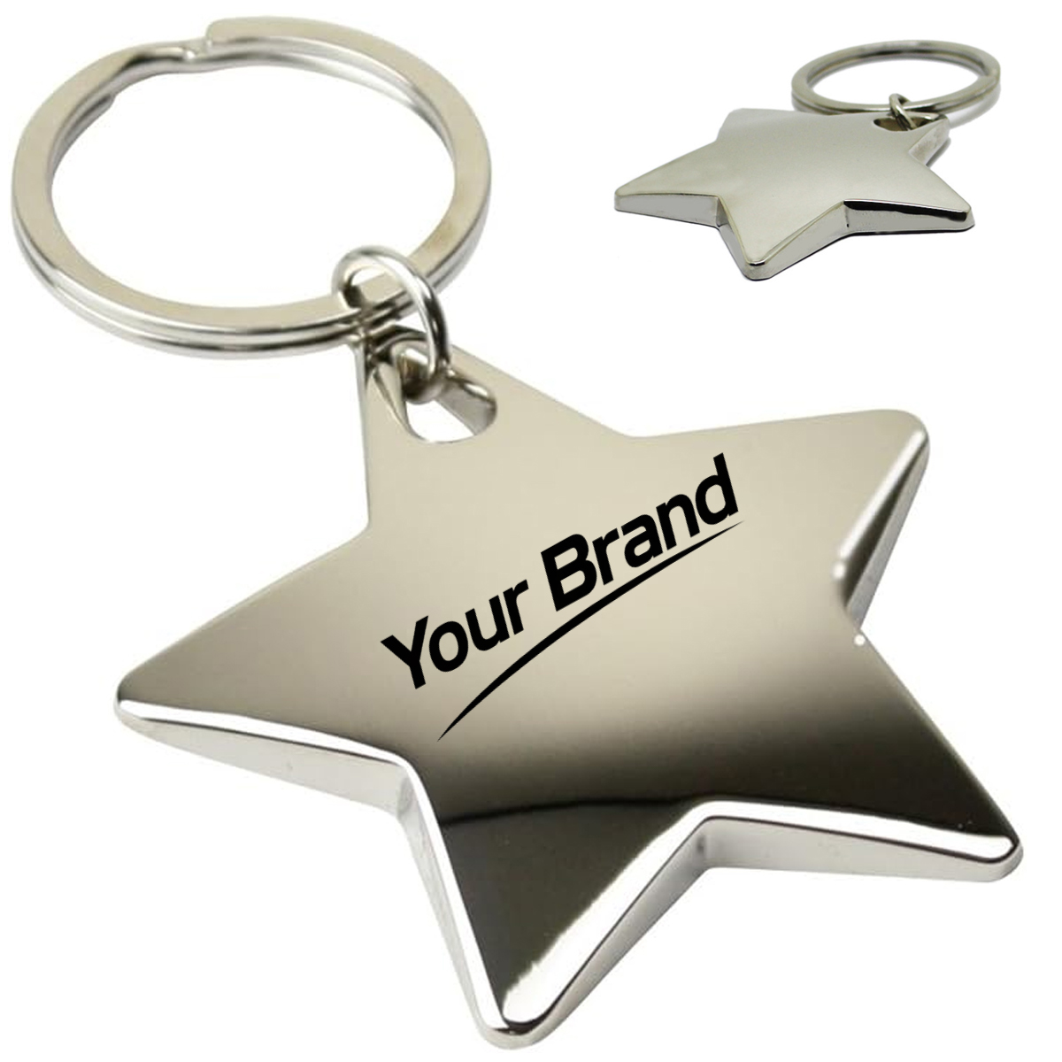 Zinc Alloy Star Shaped Keychain